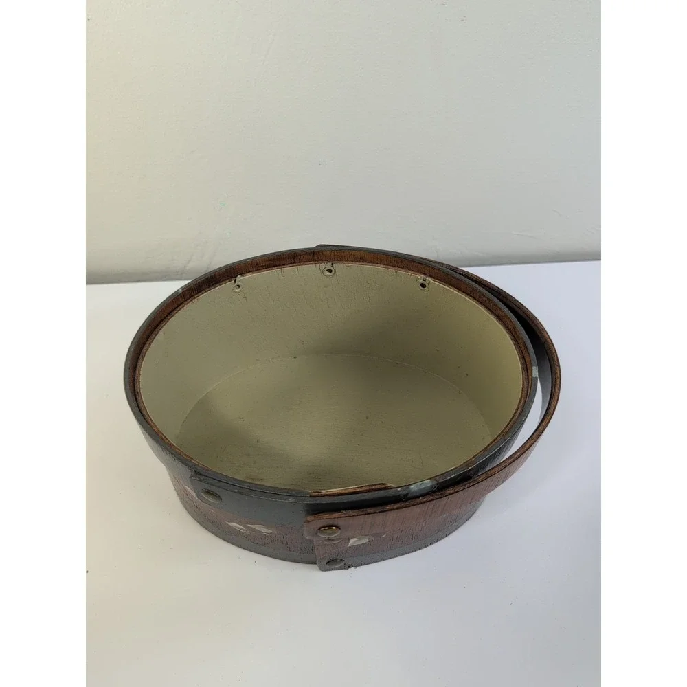 Wooden‎ Wood Handled Bucket Pale Box Floral  With Lid Vintage